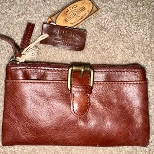Fat Face Chestnut Leather Clutch